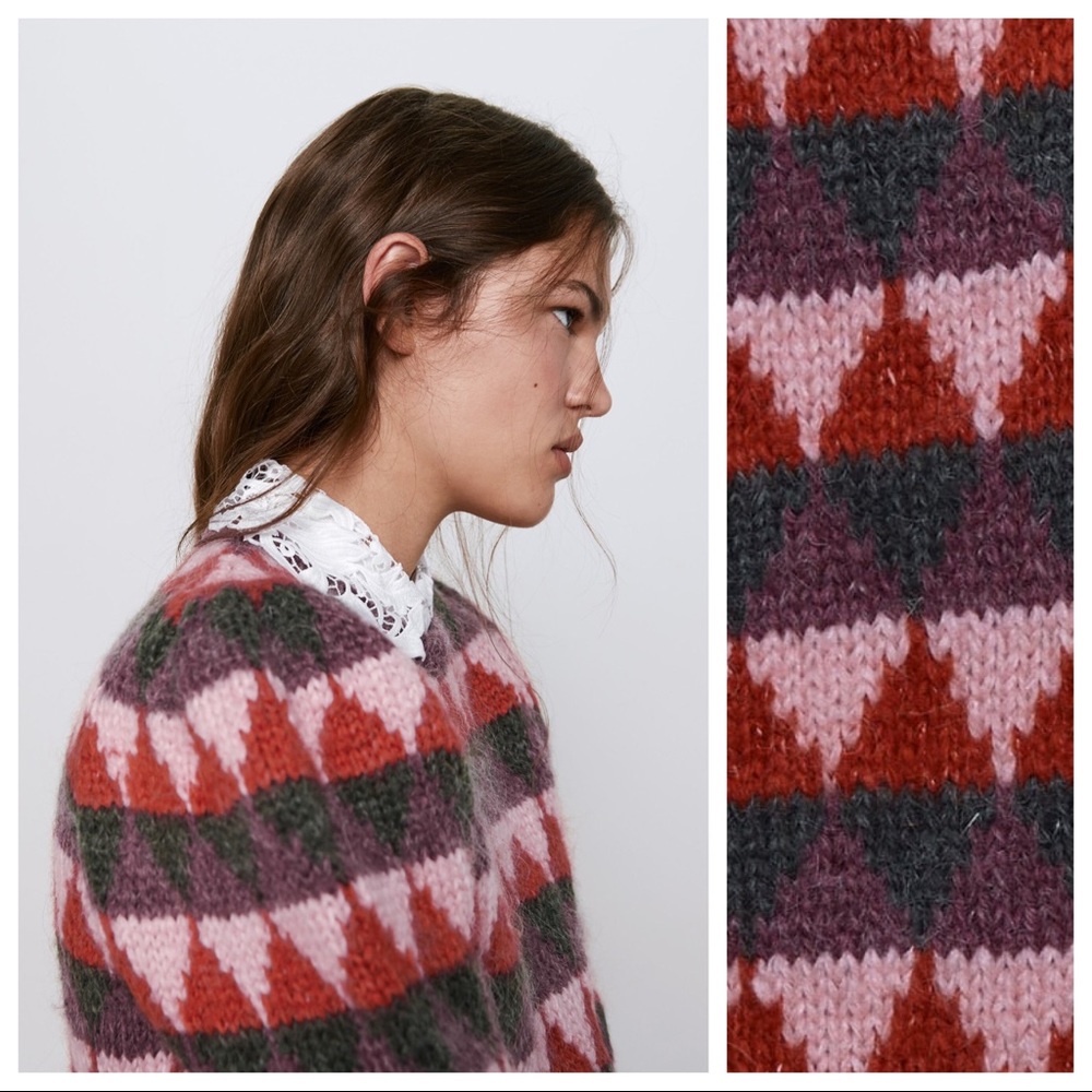NWT. Zara Mohair/Wool blend Knit Sweater Size M, L - Picture 4 of 9